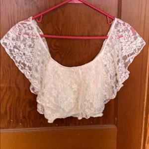 White Lace Crop Top